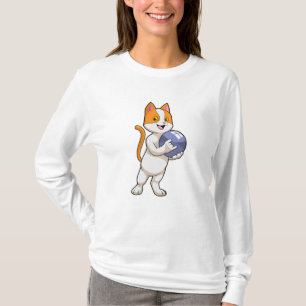 Katze im Bowling mit Bowlingball T-Shirt