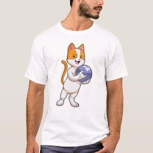 Katze im Bowling mit Bowlingball T-Shirt