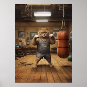 Katze im Boxgym Poster