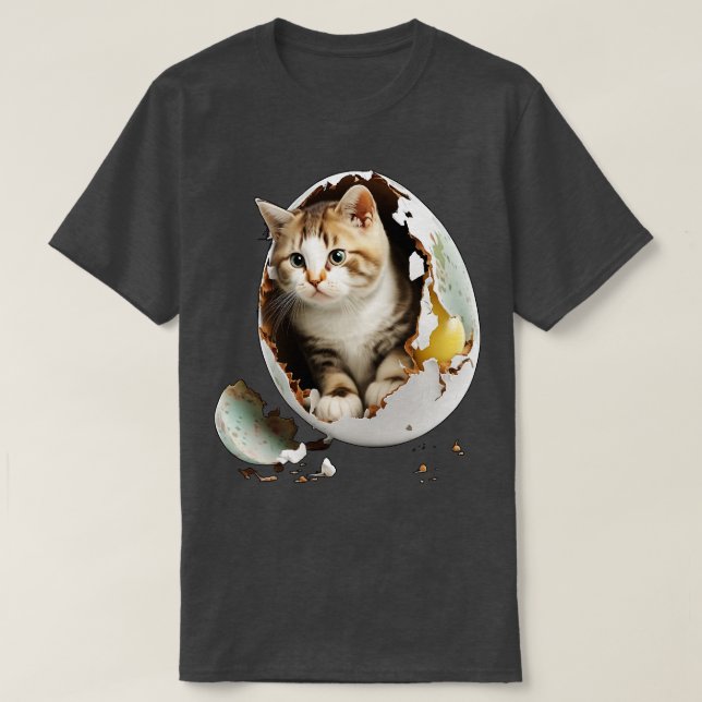 Katze im Ei 11 T-Shirt (Design vorne)