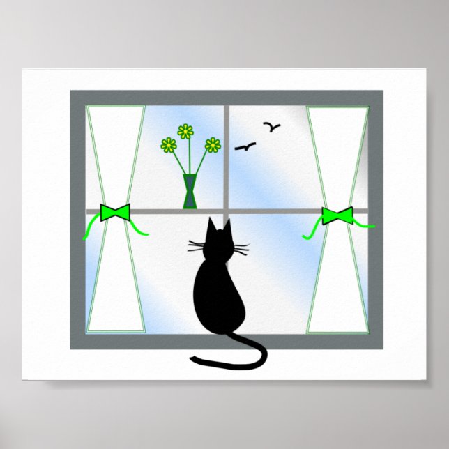 Katze im Fenster Gail&apos; Poster (Vorne)
