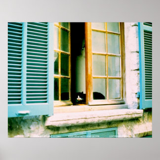 Katze im Fenster/JSKFR003 Poster