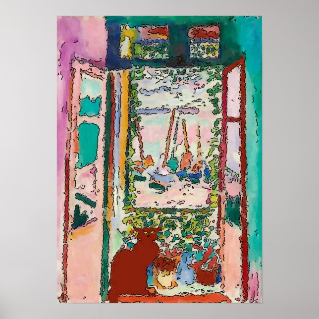 Katze im Fenster, Poster (Vorne)