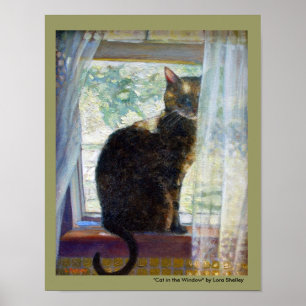Katze im Fenster von Lora Shelley Poster