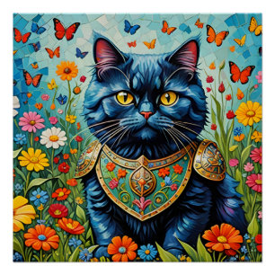 Katze im Garten der Irdischen Freuden 3 Poster