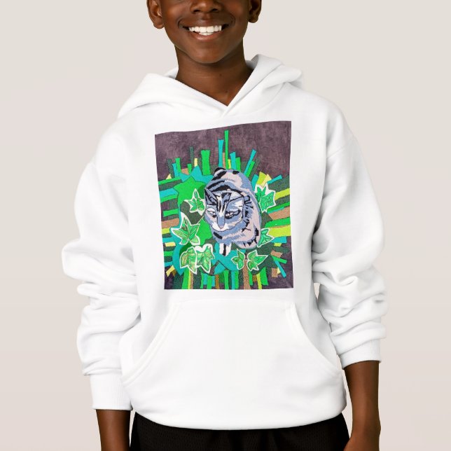 Katze im Garten Hoodie (Vorderseite)
