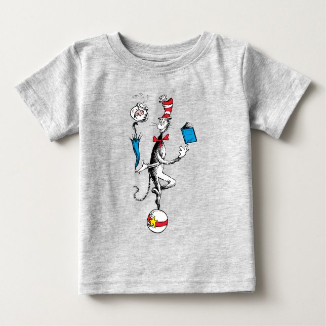 Katze im Hat Balancing Act Baby T-shirt (Vorderseite)