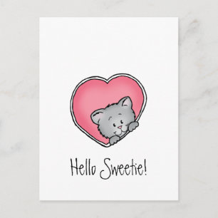 Katze im Herzen - Valentinstag Geschenk Feiertagspostkarte