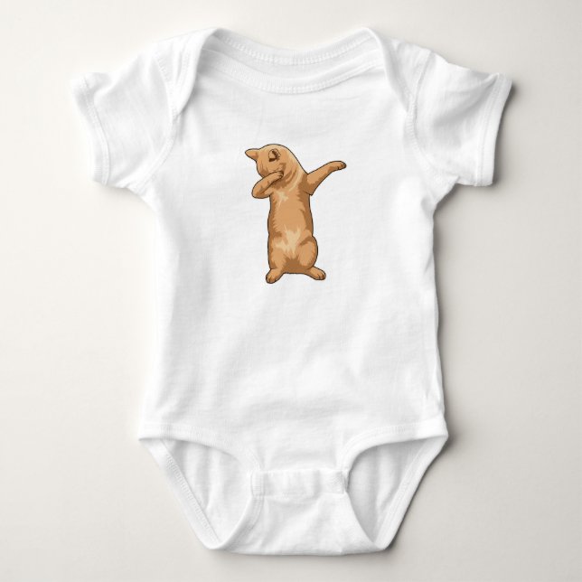 Katze im Hip Hop Dance Dab Baby Strampler (Vorderseite)