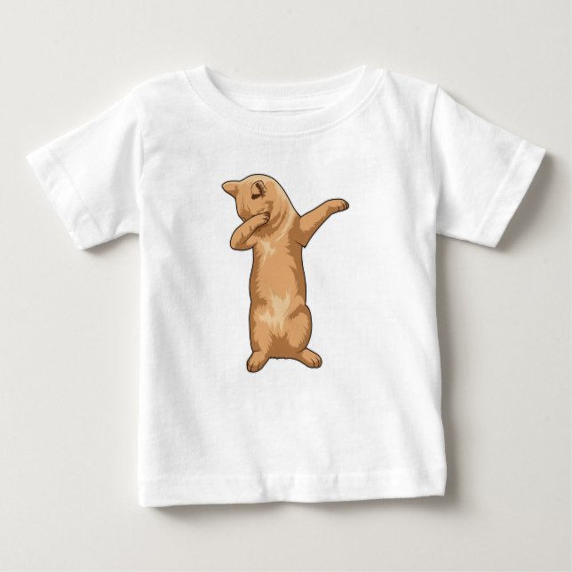 Katze im Hip Hop Dance Dab Baby T-shirt (Vorderseite)