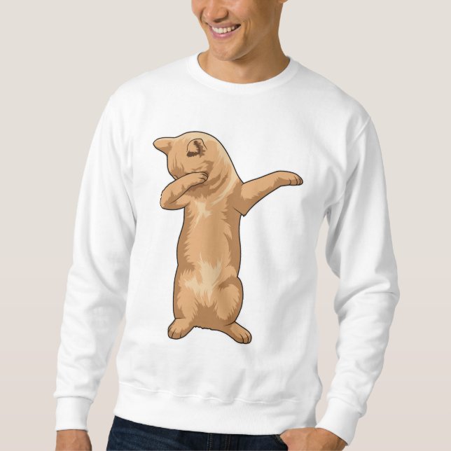 Katze im Hip Hop Dance Dab Sweatshirt (Vorderseite)