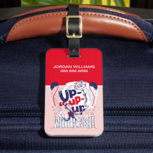 Katze im Hut   Aufblähen mit einem Fisch Gepäckanhänger