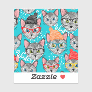 Katze im Hut Aufkleber