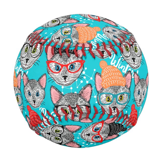 Katze im Hut Baseball (Vorderseite)