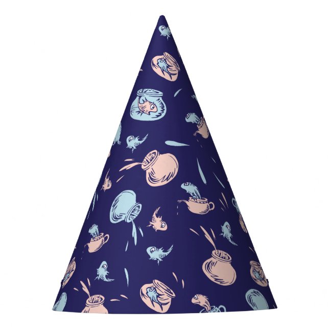 Katze im Hut | Das Fischmuster Partyhütchen (Vorderseite)