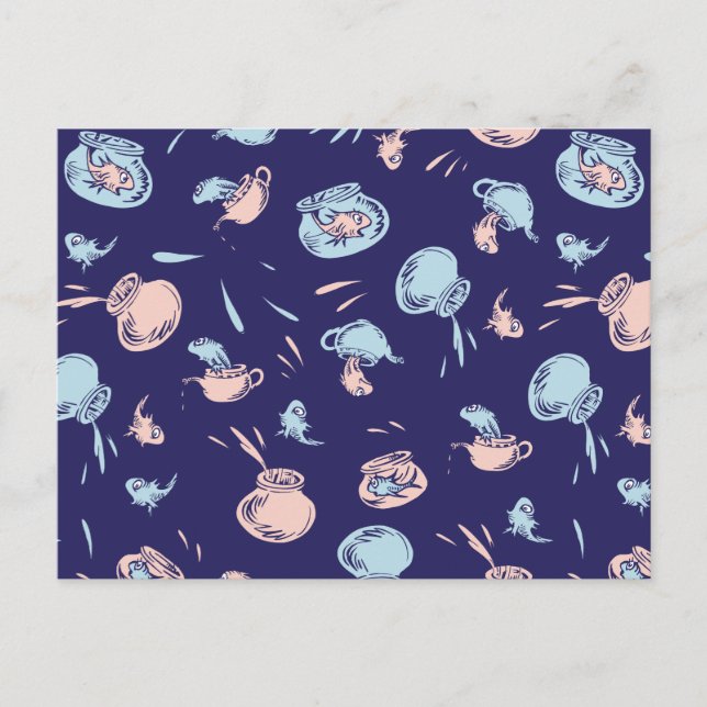 Katze im Hut | Das Fischmuster Postkarte (Vorderseite)