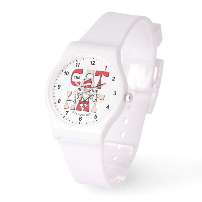 Katze im Hut | Die Alberne Katze im Hut Armbanduhr (Winkel)