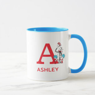 Katze im Hut, Ding Eins Name & Monogramm A Tasse
