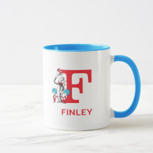 Katze im Hut, Ding Eins Name & Monogramm F Tasse