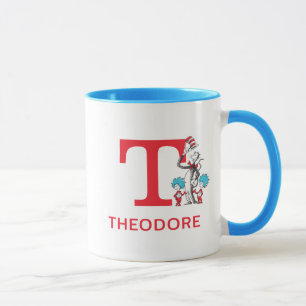 Katze im Hut, Ding Eins Name & Monogramm T Tasse