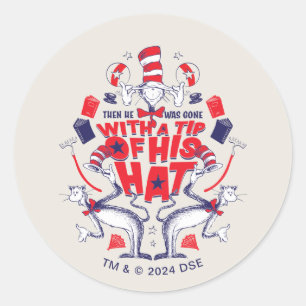 Katze im Hut  Er war mit einem Huttipp verschwunde Runder Aufkleber