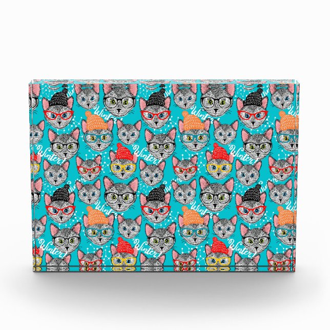 Katze im Hut Fotoblock (Vorderseite)