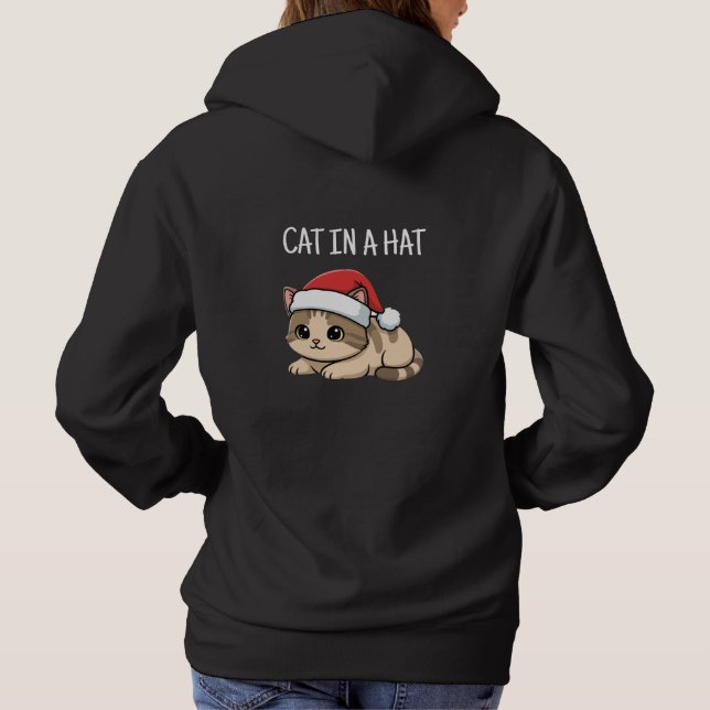 Katze im Hut Hoodie (Rückseite)