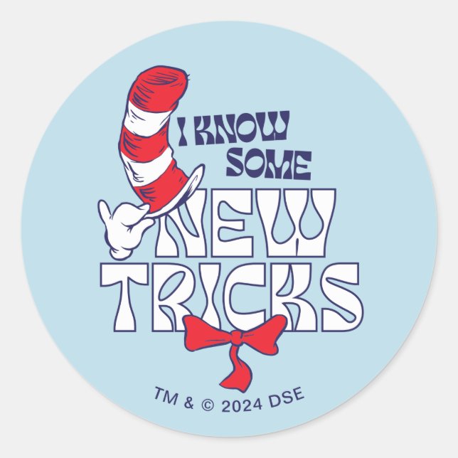 Katze im Hut | Ich kenne einige neue Tricks Runder Aufkleber (Vorderseite)