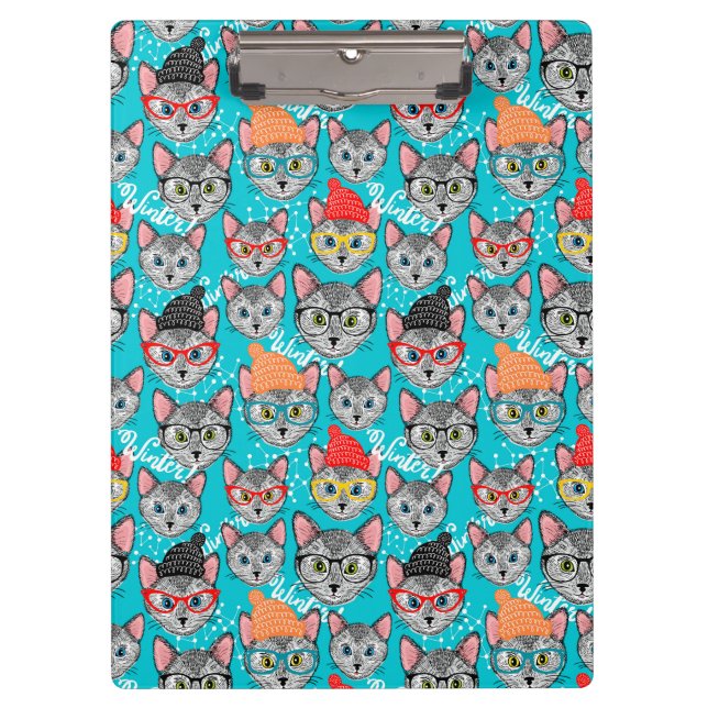 Katze im Hut Klemmbrett (Vorderseite)