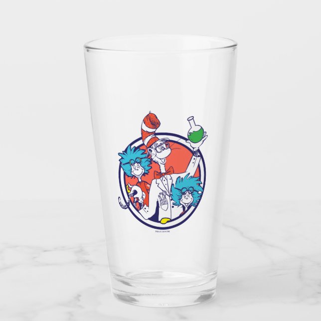 Katze im Hut & Labrador Tech One Labrador Tech Two Glas (Vorderseite)