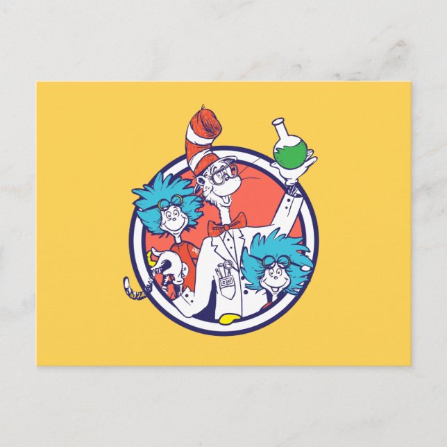 Katze im Hut & Labrador Tech One Labrador Tech Two Postkarte (Vorderseite)