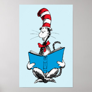 Katze im Hut Lesen Poster