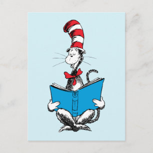 Katze im Hut Lesen Postkarte
