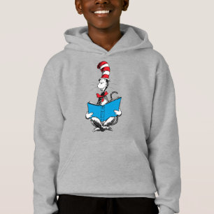 Katze im Hut liest Hoodie