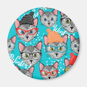 Katze im Hut Magnet