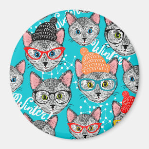 Katze im Hut Magnet