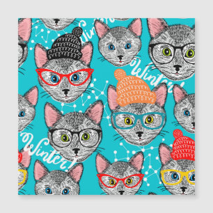 Katze im Hut Magnetkarte