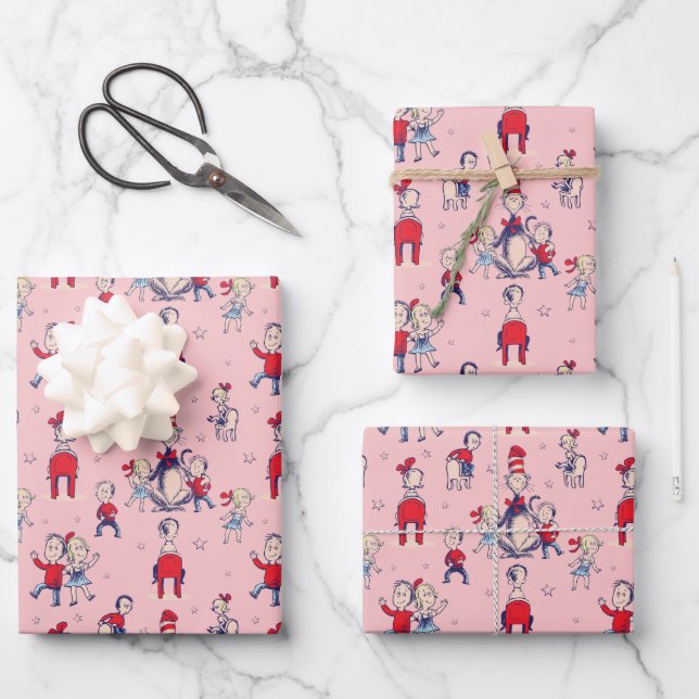 Katze im Hut | mit Kindermuster Geschenkpapier Set (Vorderseite)