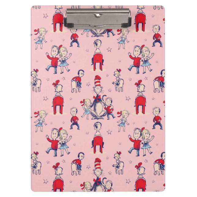 Katze im Hut | mit Kindermuster Klemmbrett (Vorderseite)