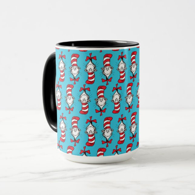 Katze im Hut Muster Tasse (Vorderseite Links)