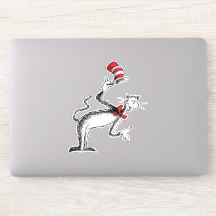 Katze im Hut nimmt einen Bow Aufkleber