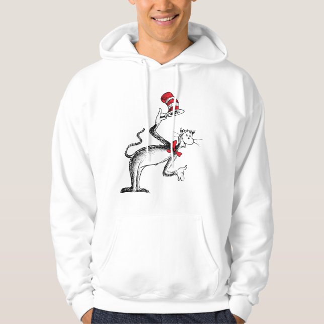 Katze im Hut nimmt einen Bow Hoodie (Vorderseite)