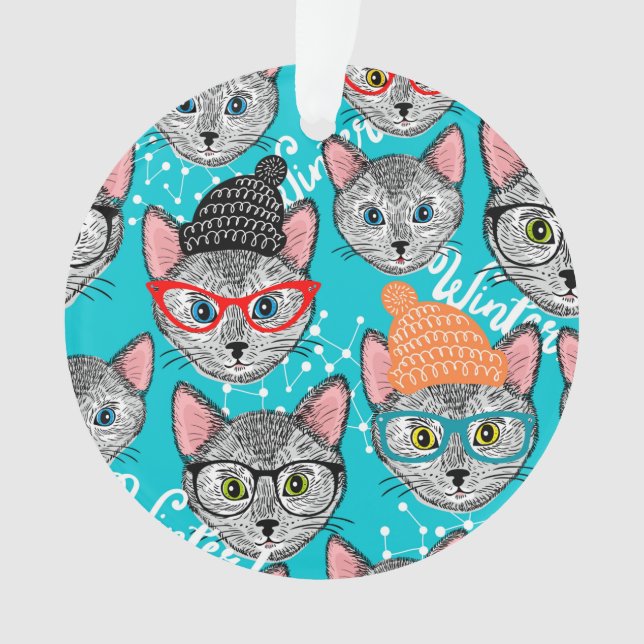 Katze im Hut Ornament (Vorderseite)