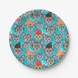 Katze im Hut Pappteller