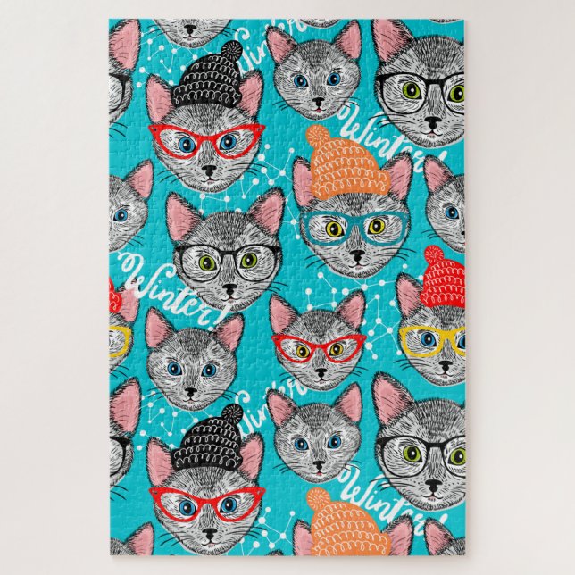 Katze im Hut Puzzle (Vertikal)