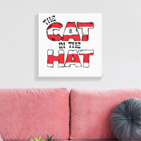 Katze im Hut | Roter und weißer Streifen