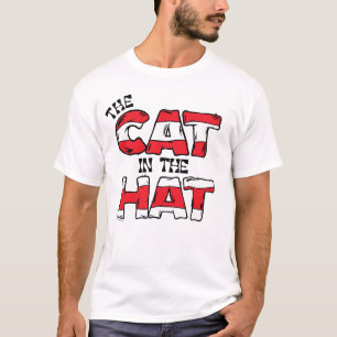 Katze im Hut Roter und weißer Streifen T-Shirt