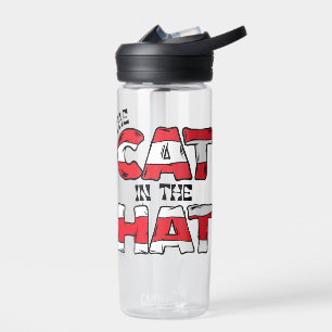 Katze im Hut   Roter und weißer Streifen Trinkflasche