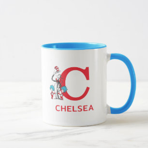 Katze im Hut, Sache mit einem Namen und Monogramm  Tasse