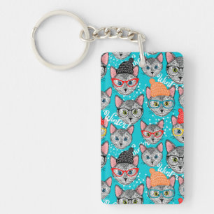 Katze im Hut Schlüsselanhänger